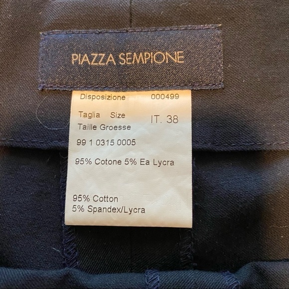 Piazza Sempione side zipper Made in Italy Straight-Leg Cropped Pants navy - Picture 7 of 14
